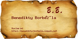 Benedikty Borbála névjegykártya